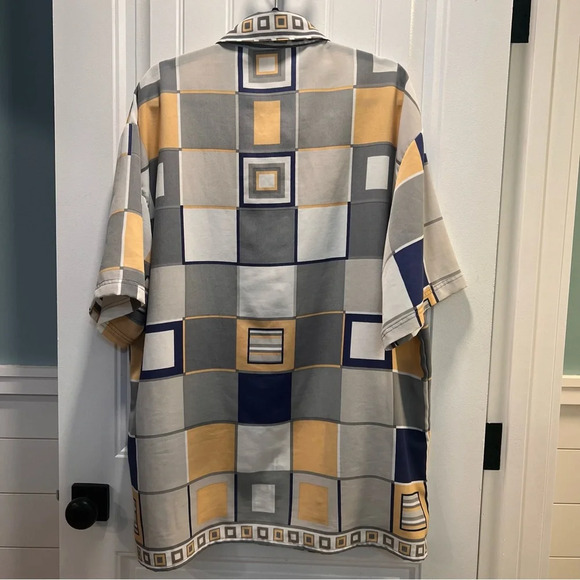 Royal Prestige Vintage Geometric Men’s Square Tail Short Sleeved Shirt. XL. - Picture 3 of 9